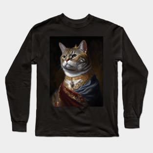 Royal Portrait of an American Shorthair Cat Long Sleeve T-Shirt